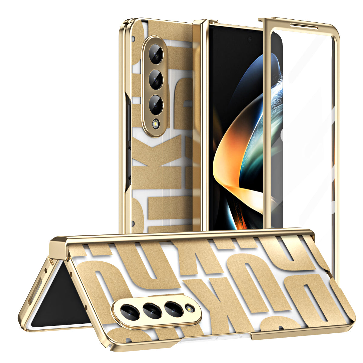 Slankt etui til Samsung Galaxy Z Fold4 5G beskyttende telefonetui PC-telefonskal med hærdet glas forskærmsfilm Slankt etui til Samsung Galaxy Z Fold4 5G beskyttende telefonetui PC-telefonskal med hærdet glas forskærmsfilm
